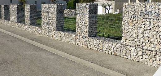 Clôture gabion mur décoratif minéral