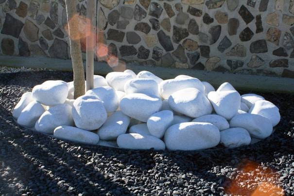 Metroquadrocasa Lot de 25 kg de galets en marbre blanc, décoration  d'intérieur et extérieur, différentes dimensions 60/100 mm